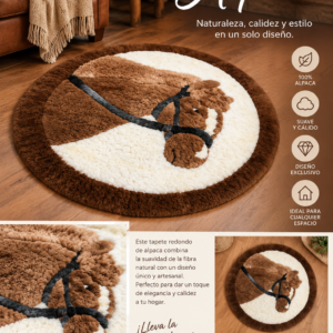 Tapete redondo en piel de alpaca