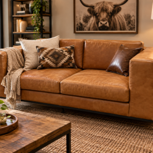 ✔️ Diseño moderno y atemporal ✔️ Tapizado en cuero ✔️ Amplios y cómodos asientos ✔️ Estructura con patas metálicas ✔️ Ideal para salas, oficinas o espacios exclusivos 🤎 Elegancia que se nota, comodidad que se disfruta. 📩 Disponible para venta. ¡Contáctanos para más información!